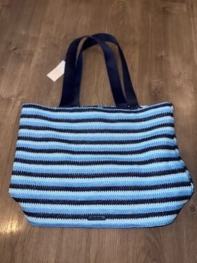 Vera Bradley Target Exclusive Striped Blue Crochet Tote Bag